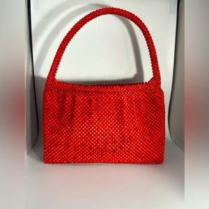 Red handbeaded purse